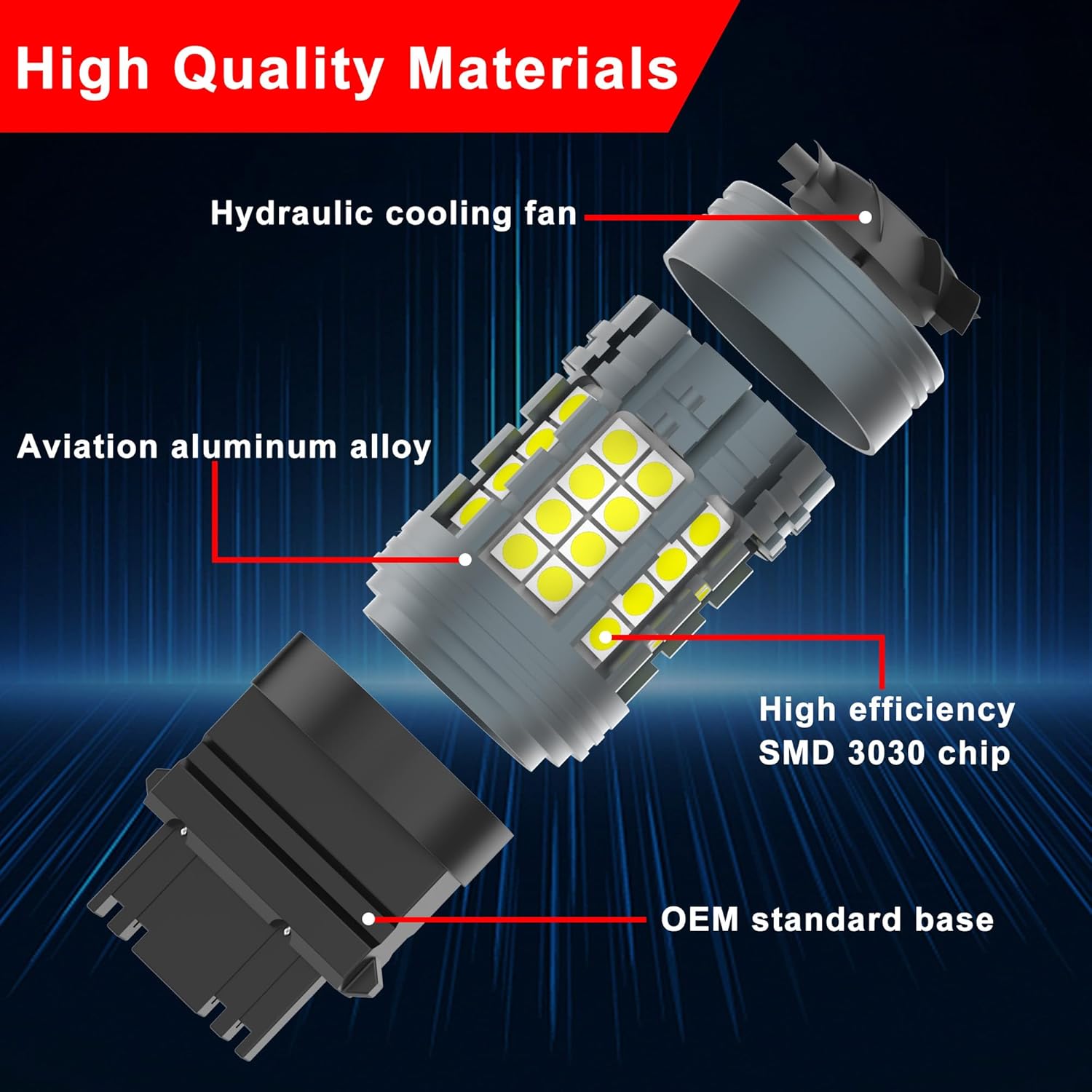 3047 3156 3157 LED Backup Reverse Light Bulbs for GMC Sierra 1500 2500 3500 HD 1999-2013, 6500K White CANBUS High Power Brightness Plug and Play, Pack of 2