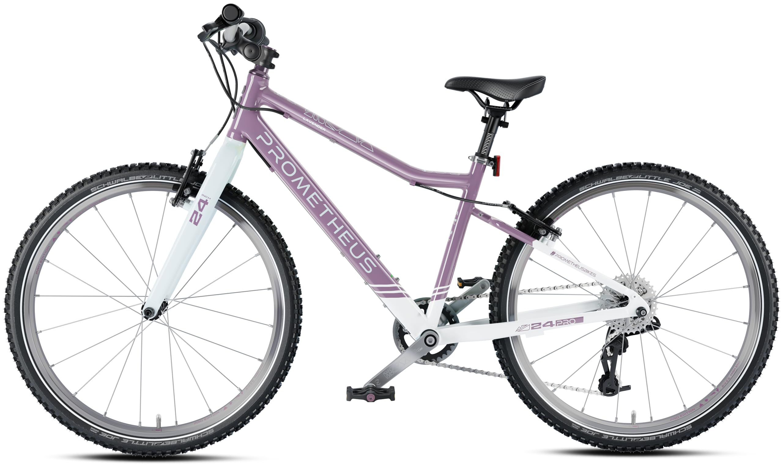 PROMETHEUS BICYCLES Bicicleta Niña 24 Pulgadas Aluminio SRAM X4 8 Velocidades Morado Blanco