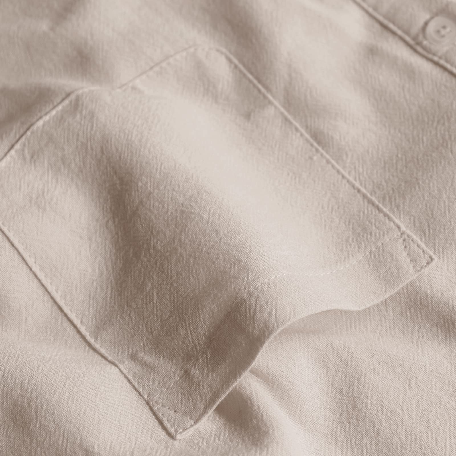 LVCBL Camicia da Uomo A Maniche Lunghe Estiva per Il Tempo Libero in Lino Vestibilit Normale