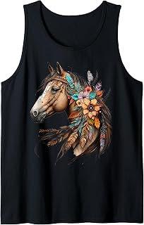 Floral Wild Horse Country Horse Riding Tank Top