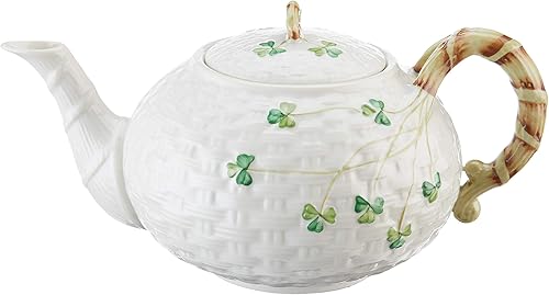 Belleek Grupo 0016Shamrock Tetera 35Fluid Ounce color blanco