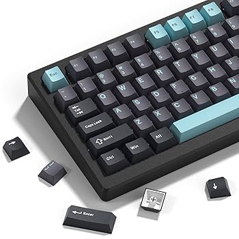 Amazon.com: dagaladoo PBT Keycaps,Grey/Dark Blue keycaps 60