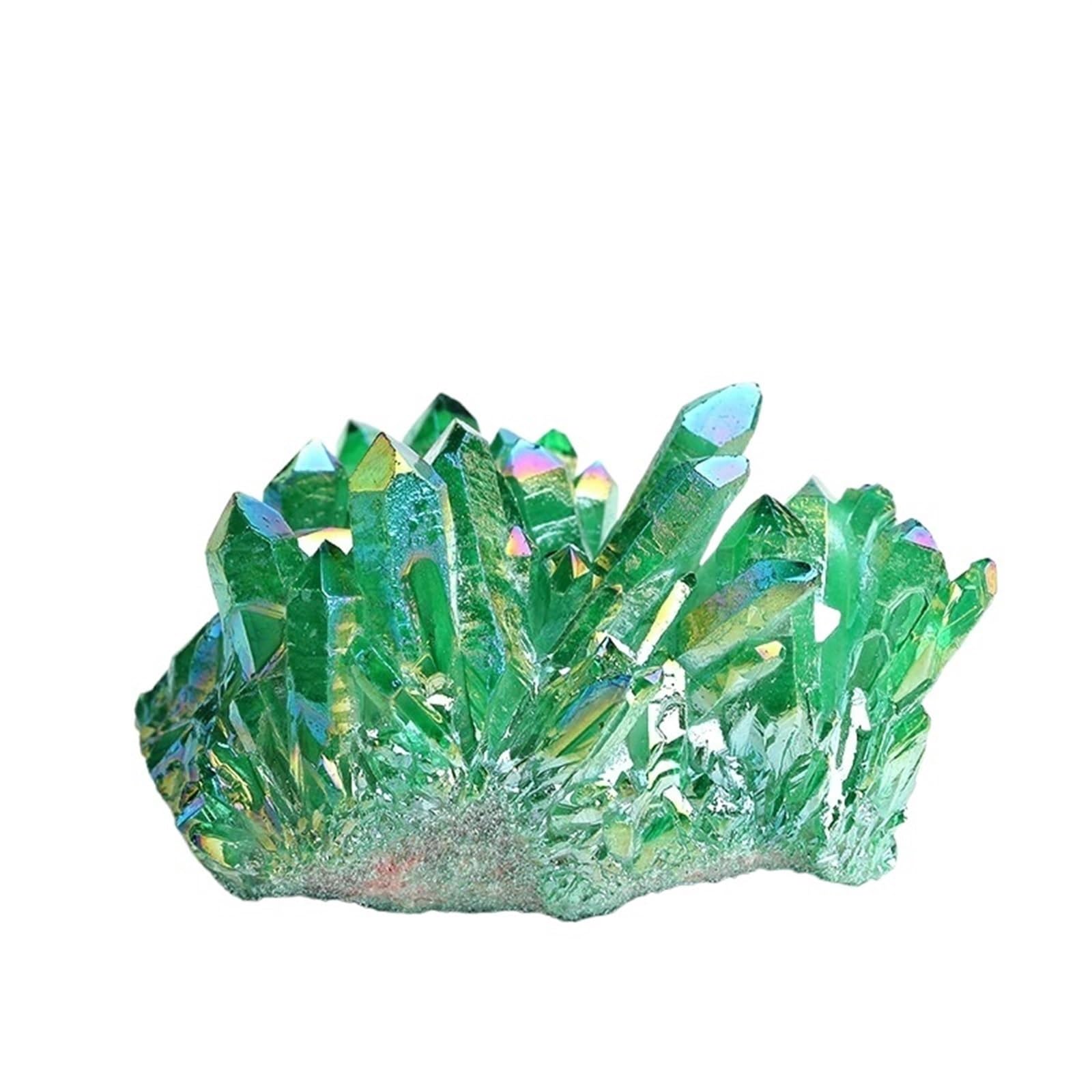 LLBOGRGGN Quartz Cluster Electroplated Column Raw Crystals Ore for Ornaments Aquarium Home Decor Stone (Size : 120-150g)