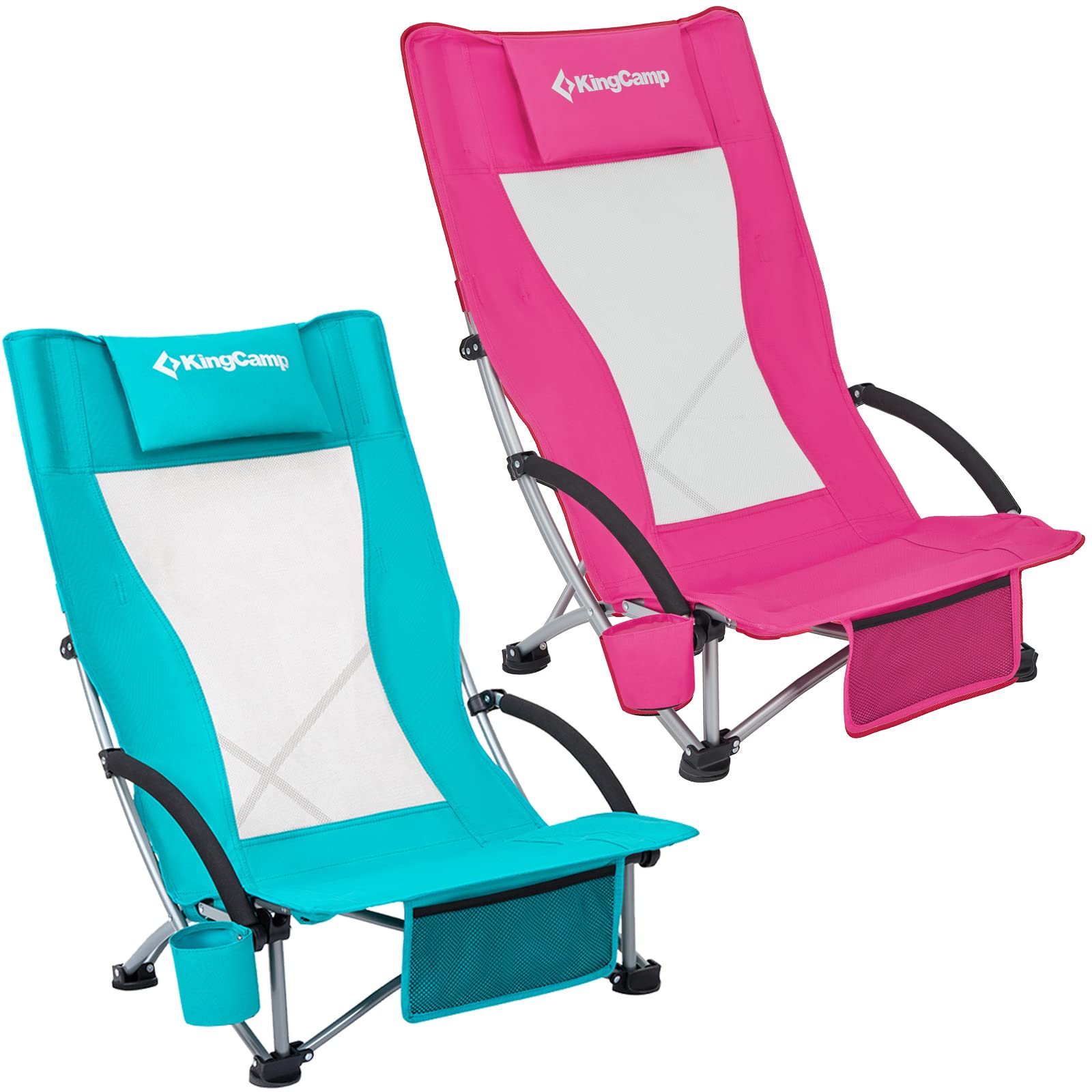 KingCamp High Back Folding Beach Chair 2 Packs