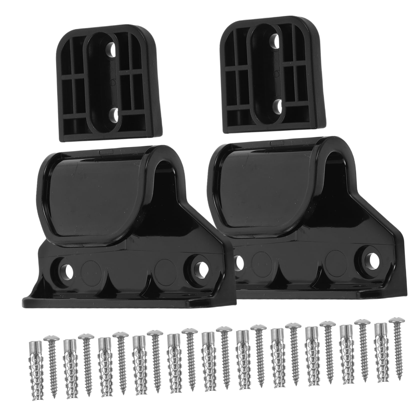 BESPORTBLE 1Set Retractable Pet Gate Hardware Set for Cats and Dogs Includes Latches Brackets and Screws for Indoor Safety Space Saving Design Durable Black Construction