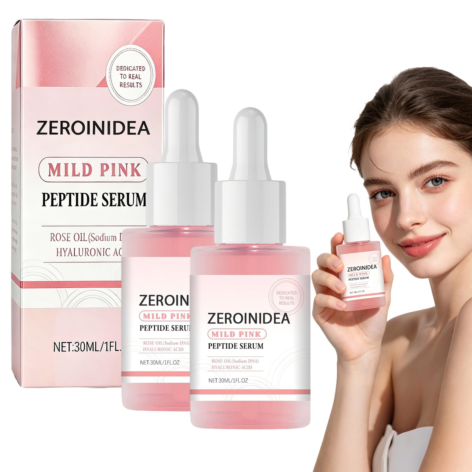 3PCS Serum Coreano Original,Pink Peptide Serum con PDRN,niacinamida y péptidos,Cuidado Antiedad con tratamiento hidratante y humectante, mejora el tono desigual de la piel,Para Todo Tipo de Piel (2PC, 30ml)