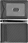 Slim Wallet avec Clip d'argent RFID Blocking Minimalist Bifold Wallet pour hommes En Cuir véritable Porte-cartes de poche avant