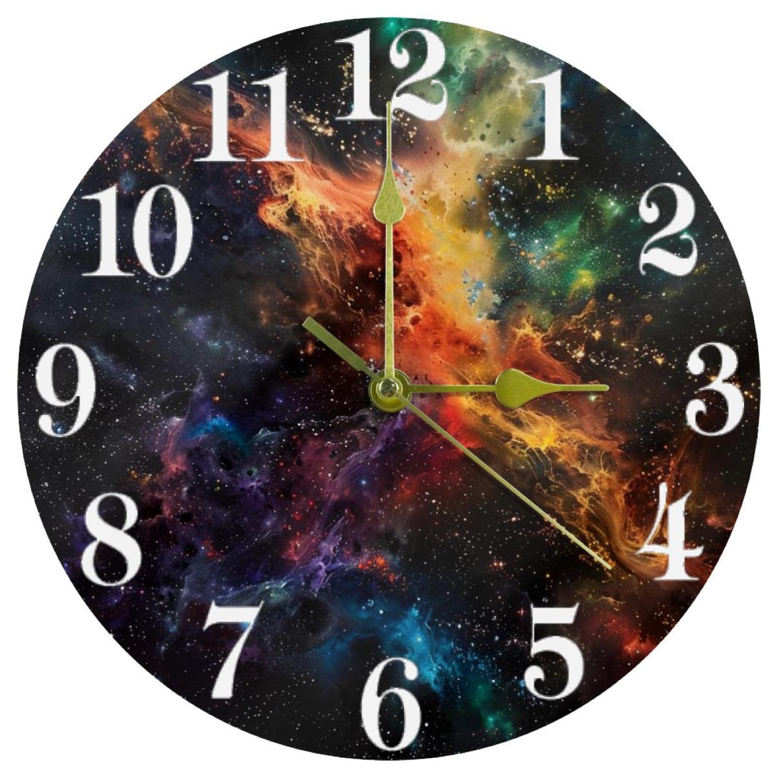 Horloge murale étoilée anti-bruit fonctionnement à piles pour bureau