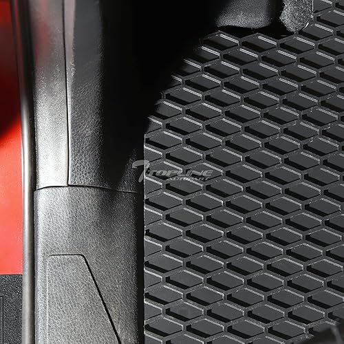 Miniatura 8 de 7422457591574 Compatible con Chevy Camaro 2016-2021 - Alfombrillas hexagonales de goma negra para todo tipo de clima, 4 piezas