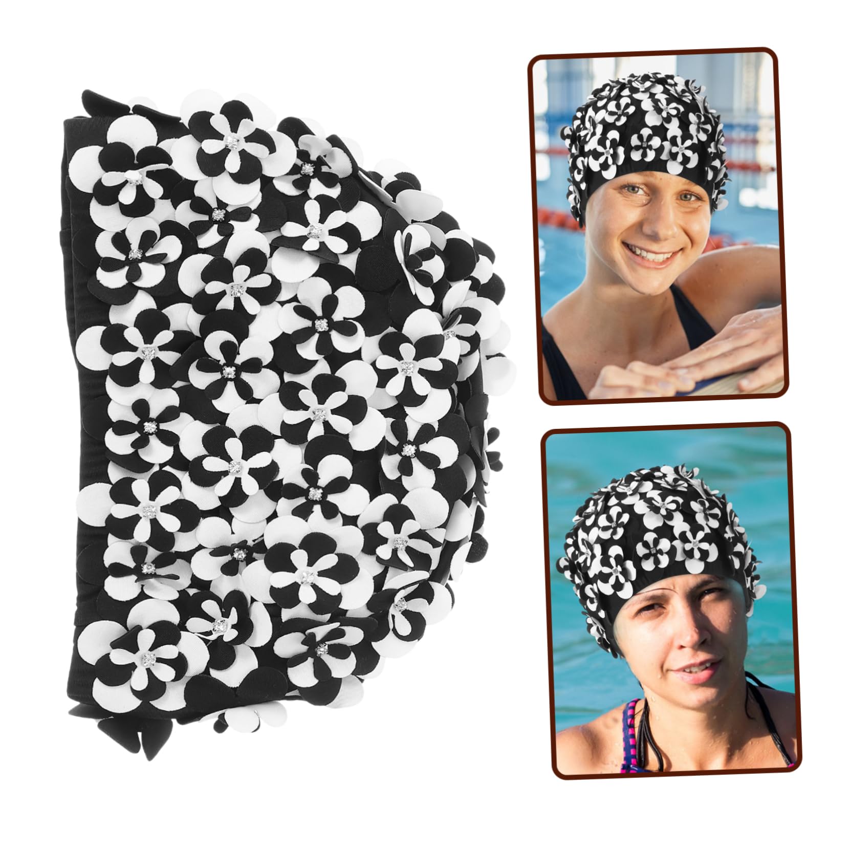 BESPORTBLE Gorro de natación Gorros de baño para protección del Cabello Sombrero para Nadar Gorro de Piscina Gorro Impermeable Gorras de natación de Verano Gorro de baño de Flores
