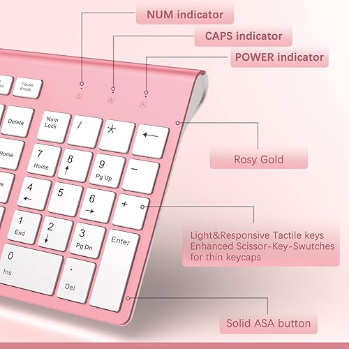 Vista 31 de JOYACCESS Teclado y mouse inalámbricos, 2.4G ergonómico y delgado, teclado de computadora inalámbrico diseñado para Windows, PC, computadora Negro