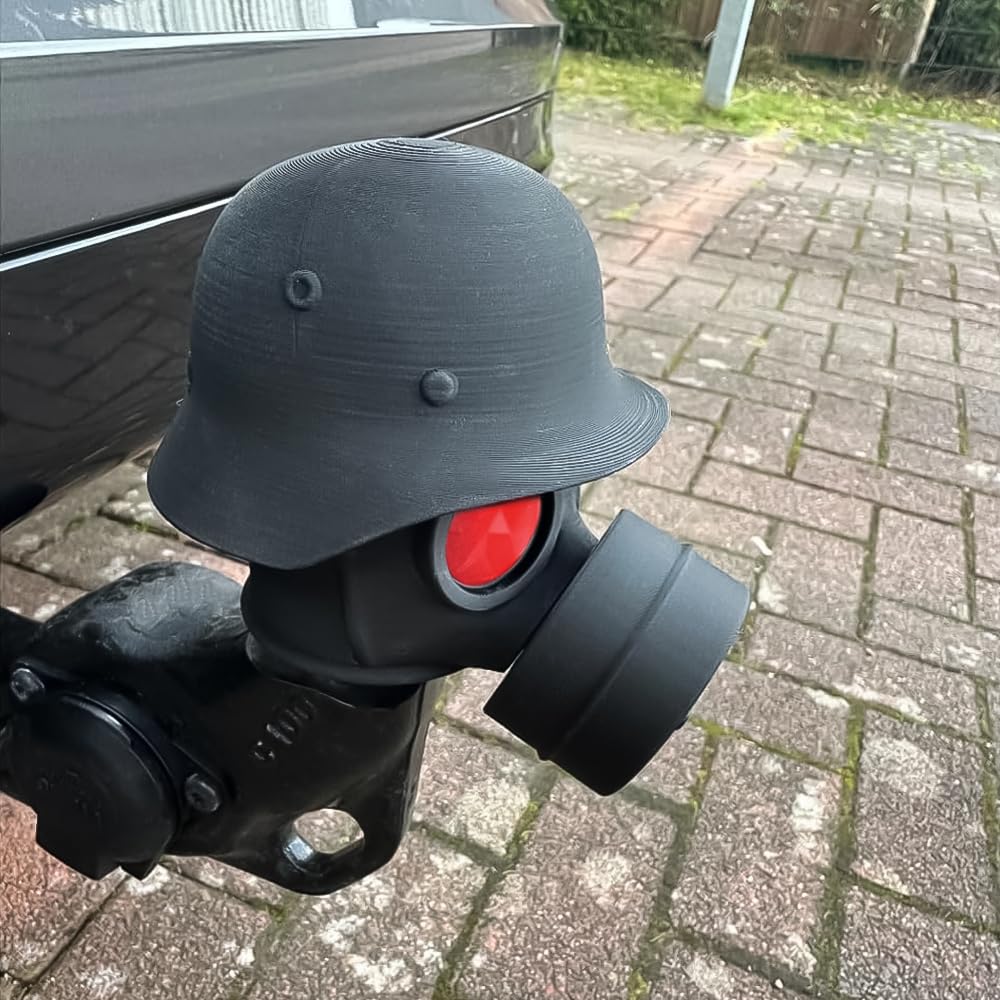 Interesująca osłona na hak holowniczy w kształcie maski gazowej dla kul haka o średnicy 50 mm - Uniwersalne osłony na hak holowniczy
