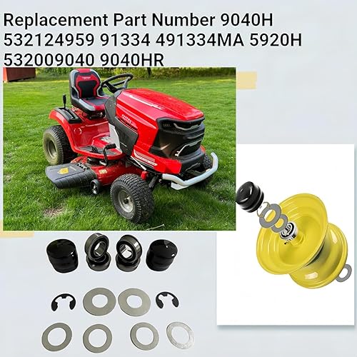 Miniatura 4 de DEEG 4PCS 9040H Lawn Mower Front Wheel Bushing to Bearing Conversion Kit Replaces Craftsman,Husqvarna,Murray,Sears,AYP,Poulan,Toro 532009040