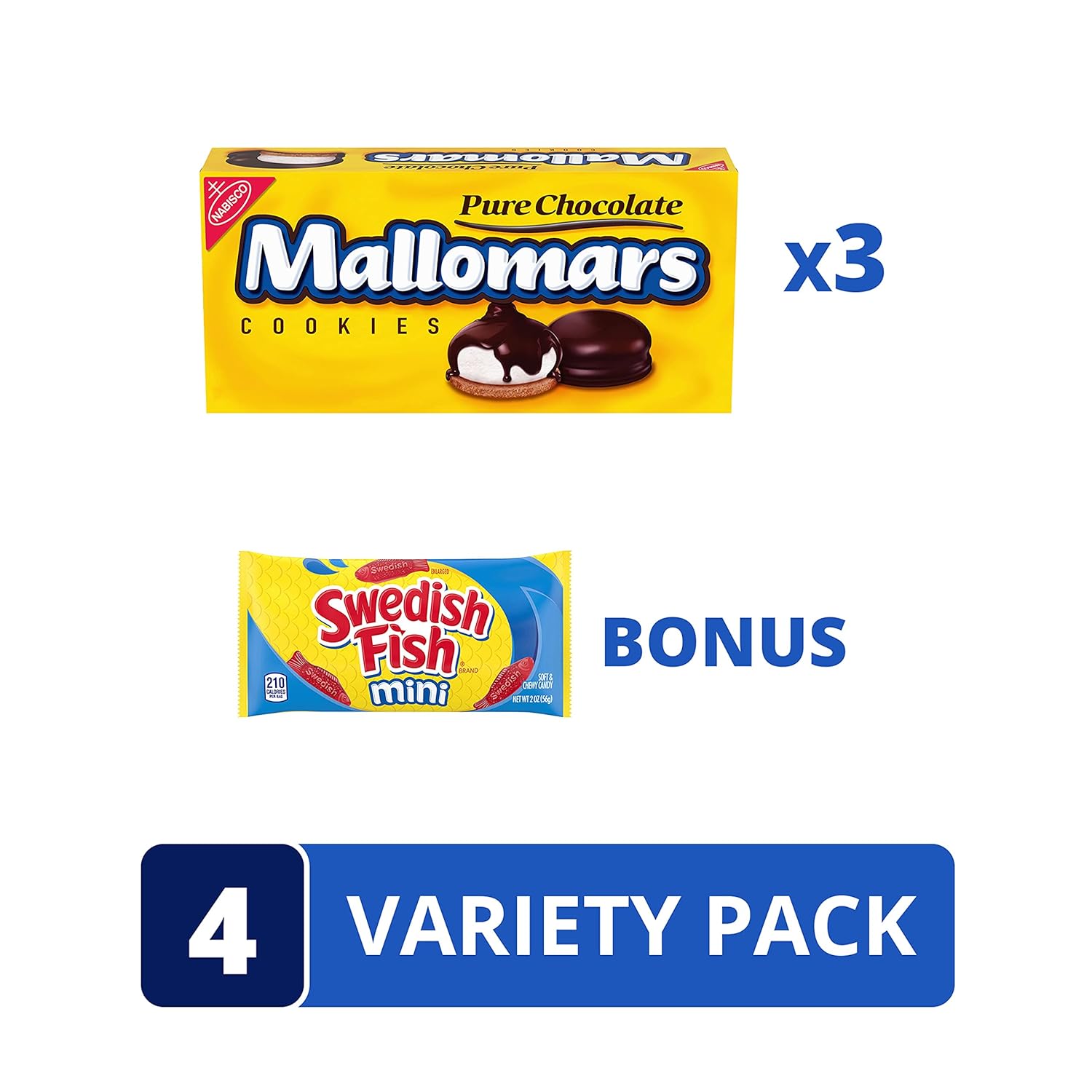 Buy NABISCO Mallomars Chocolate Cookies Boxes + Bonus Swedish Fish Mini