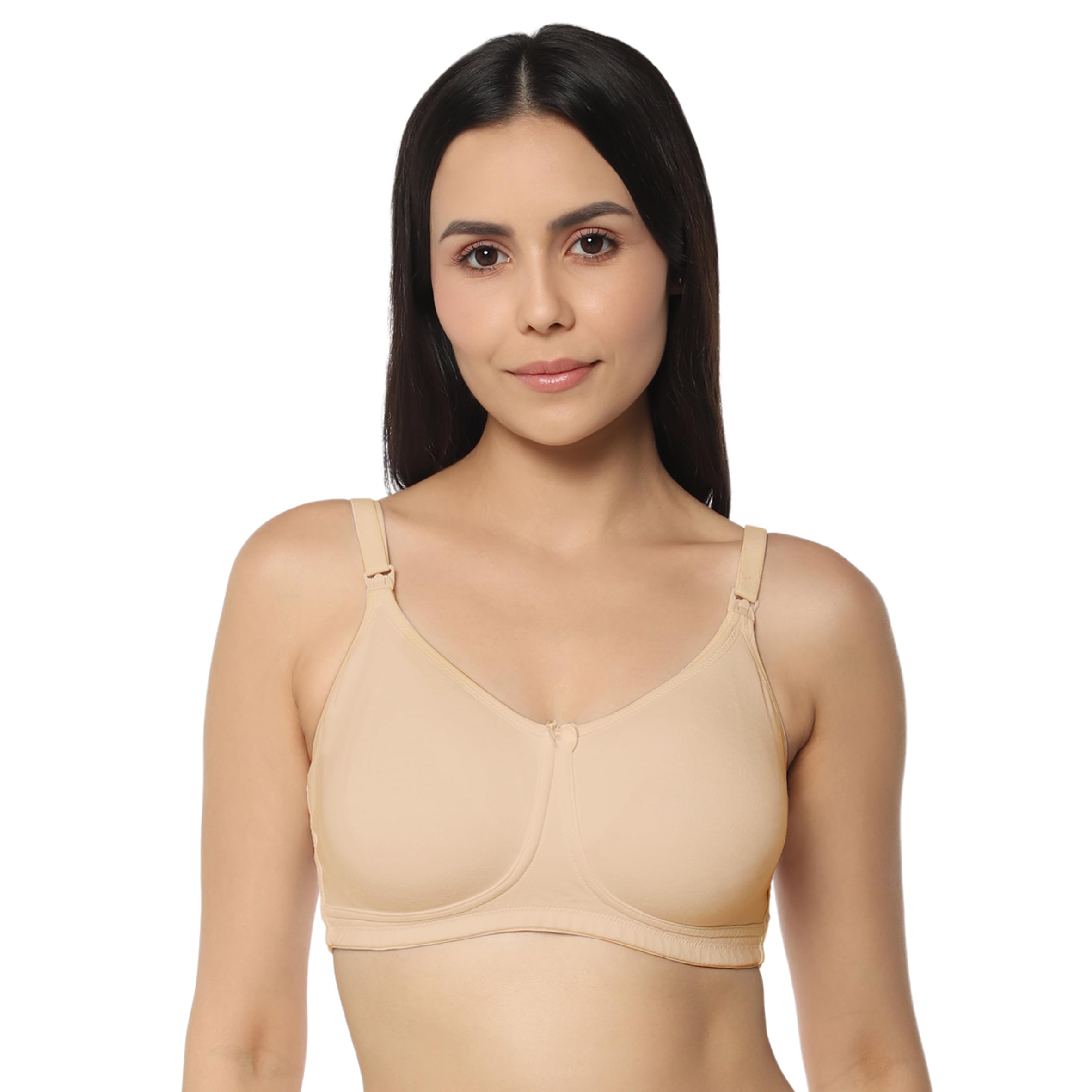 Solid Non Padded Non-Wired Full Coverage Nursing Bra-image-16