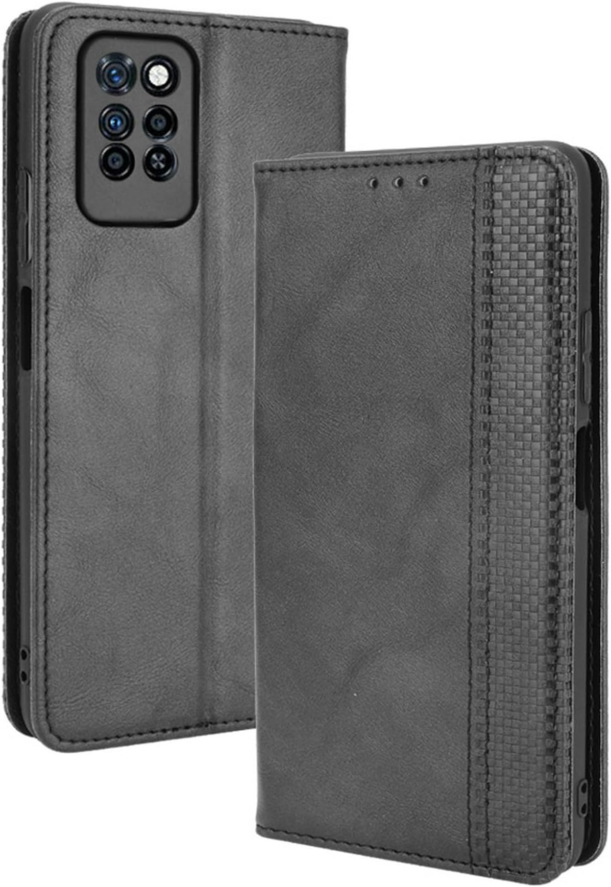 Case Compatible with Infinix Note 10 Pro, PU Leather flip Cover Compatible with Infinix Note 10 Pro NFC Phone Case Black