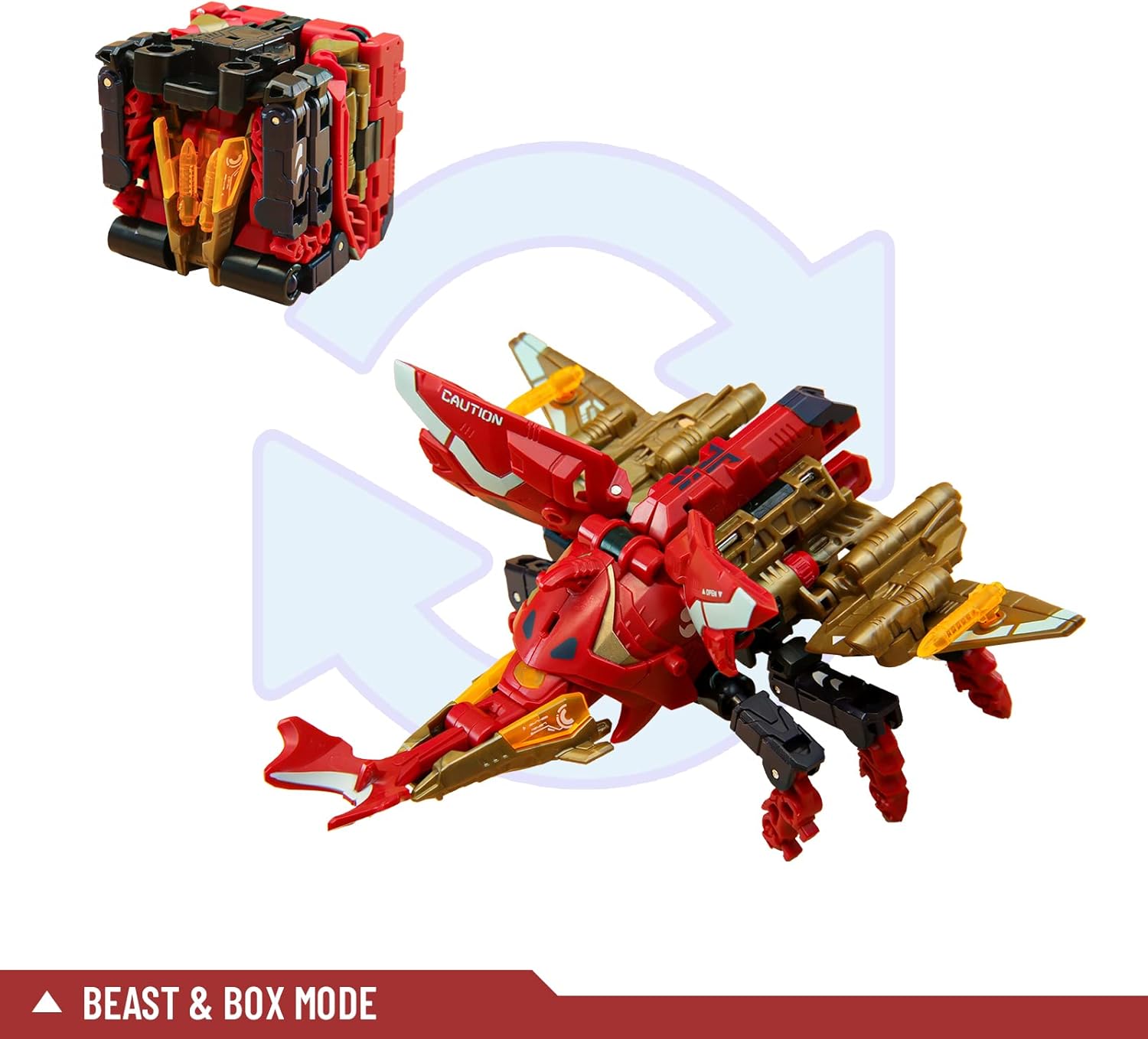 52TOYS Beastbox BB-32 Demon Dart Deformation Toys Action Figure, Converting Toys Deforms in Mecha and Cube, Perfect Birthday Party Gift for Teens and Adults