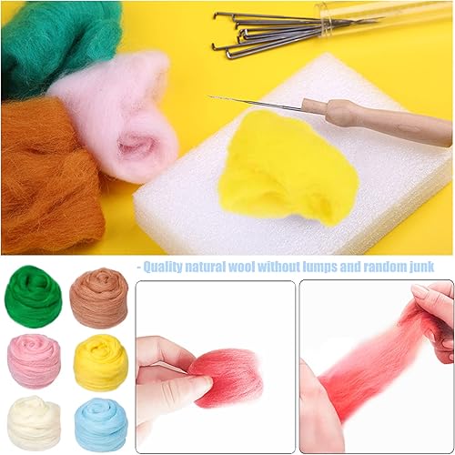 Miniatura 3 de DEUXPER Kit de fieltro de aguja para principiantes, herramientas de fieltro de aguja de lana de unicornio con instrucciones y herramientas