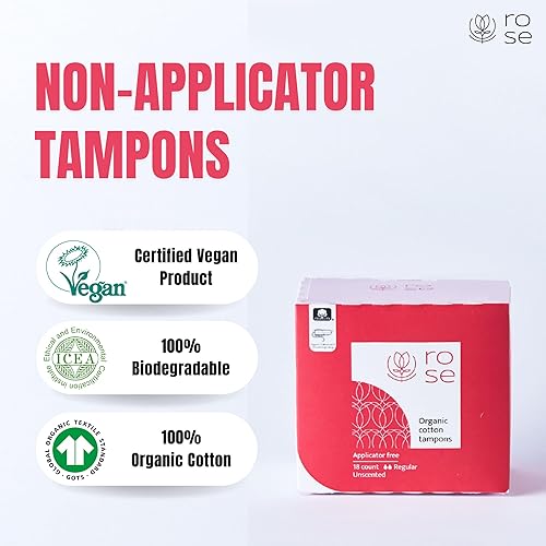 Miniatura 6 de Tampones certificados de algodón orgánico sin aplicador, súper absorción, sistema de patente de velo de seguridad de bloqueo de algodón,