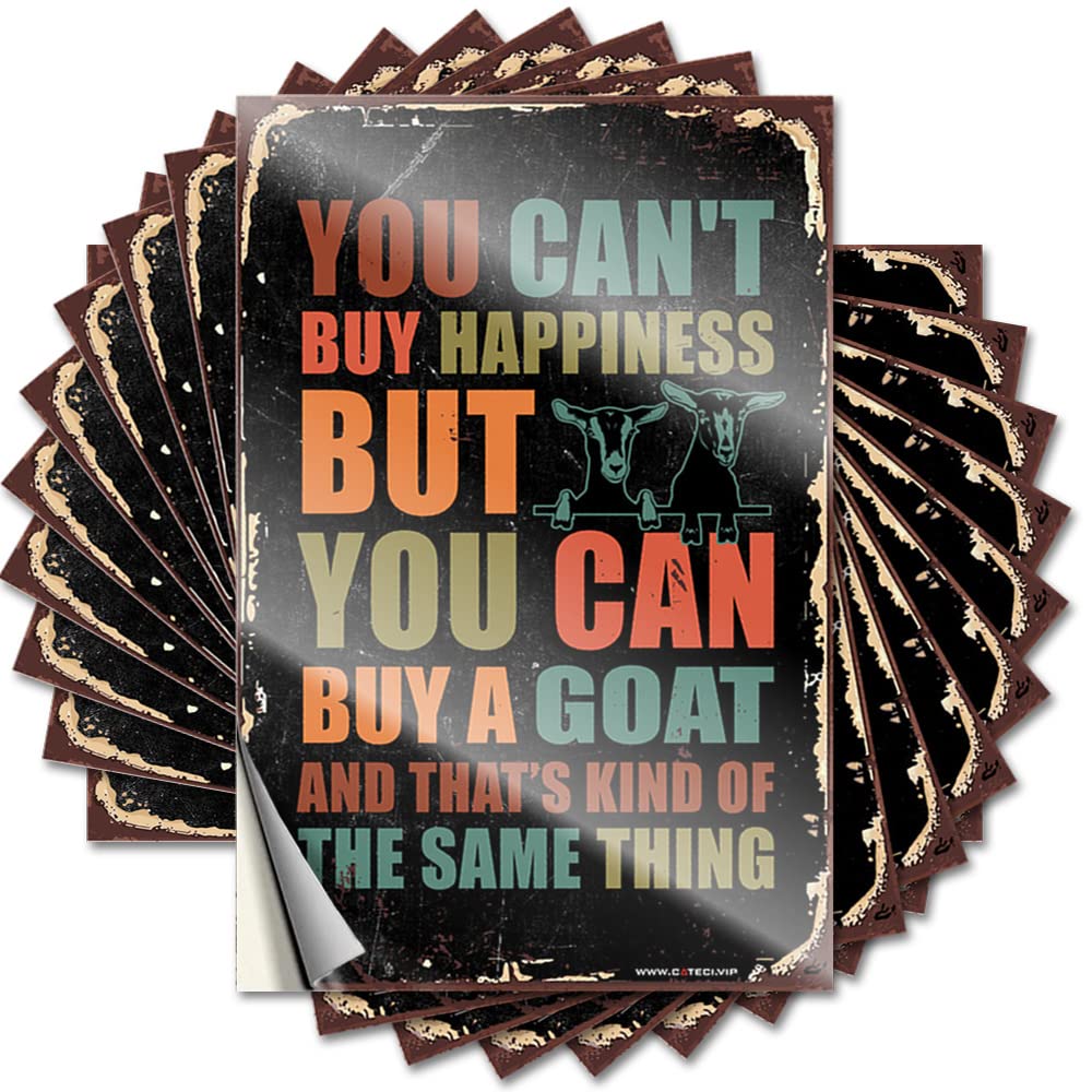 Decal Work Office Decor Custom Stickers, Case Waterproof You Can't Buy Happiness But You Can Buy A Goats for Hydro Flask | Winter Vinyl Decals for Gamer Holiday Gift(12X18CM)