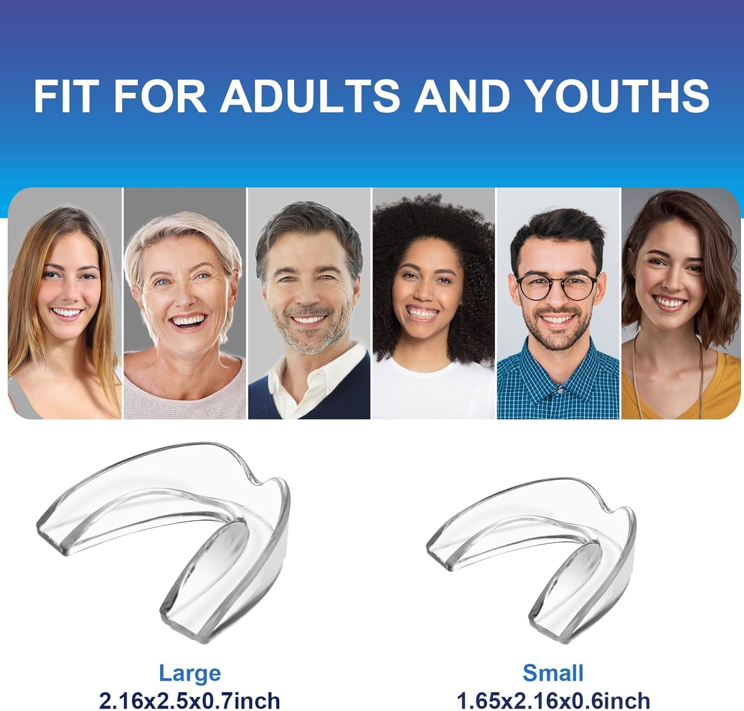 2 Pack - No BPA - Safe Clear Color - No Color Additive - Athletic Teeth Mouth Guards - Fit Any Mouth Size