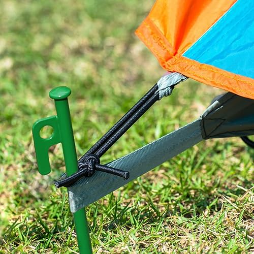 Vista 44 de Paquete de 8 estacas de tienda de campaña resistentes de 12 pulgadas de acero para acampar irrompibles e inflexibles Naranja