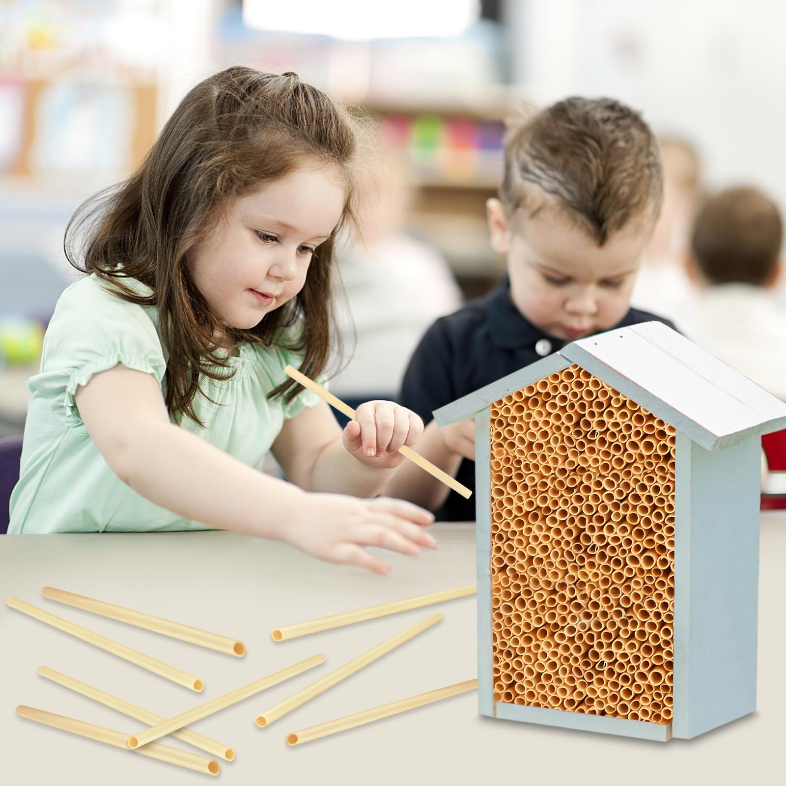 Produktbild von 200 Stück Niströhren Aus Karton 15,2 X 1,6 Cm – Perfekt Für Mauerbienen & Insektenhotels