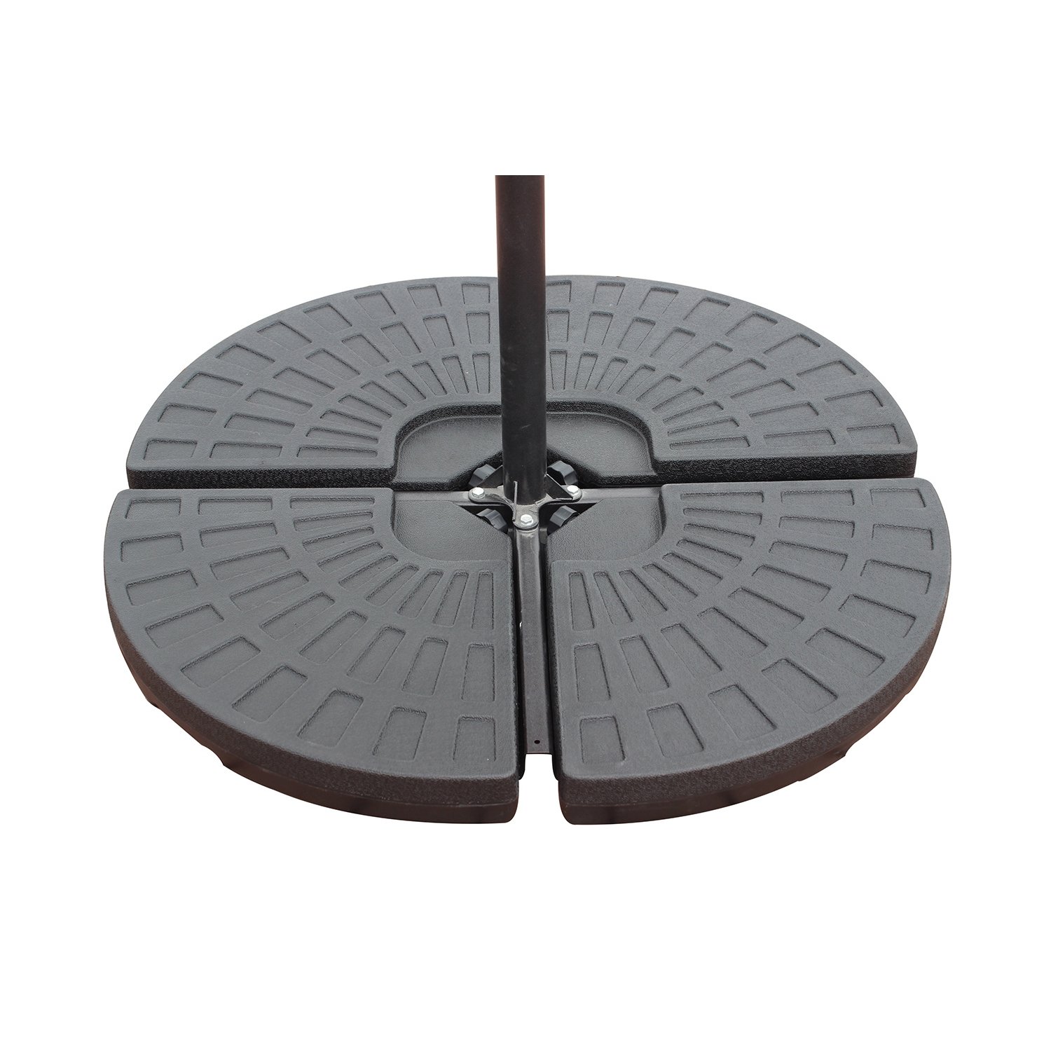 Outsunny Pied De Parasol Lot De 4 Dalles Pour Parasol à Lester - A Remplir D 'eau Jusqu'à 80 Kg Ou De Sable Jusqu'à 120 Kg - Dim. Tot. 100L X 100l X