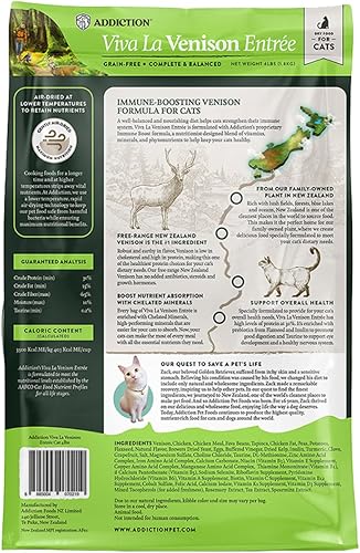 Miniatura 2 de Addiction Viva Venison - Alimento seco para gatos sin granos, receta con alto contenido de proteínas, hecha en Nueva Zelanda, 4 libras, 2 paquetes