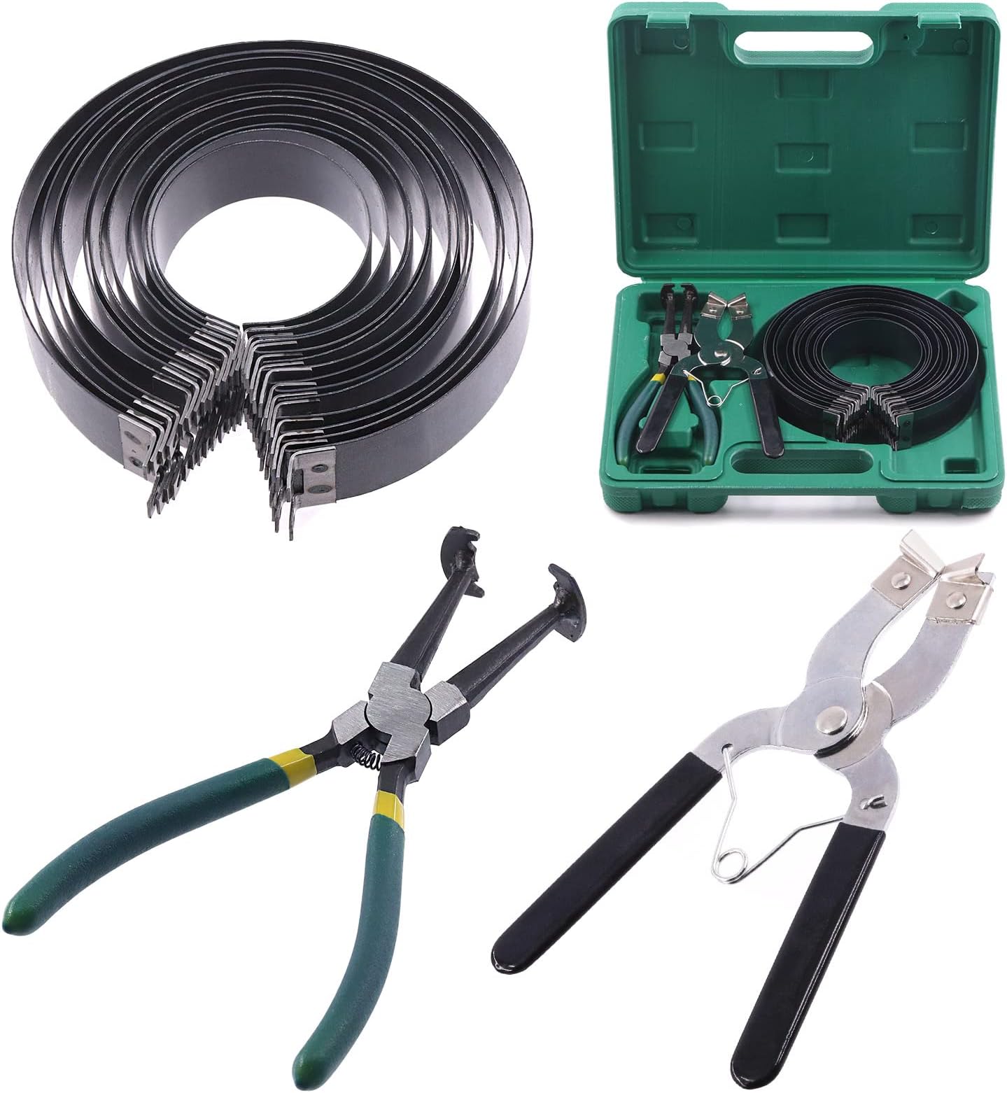 – Keadic 16 Pcs Automotive Engine Piston Ring Compressor Tool Set Contains Compressor Pliers, Piston Installer Pliers and 2.4" to 5.7" 14 Bands Compression Ratchet for Auto Car Truck Engine