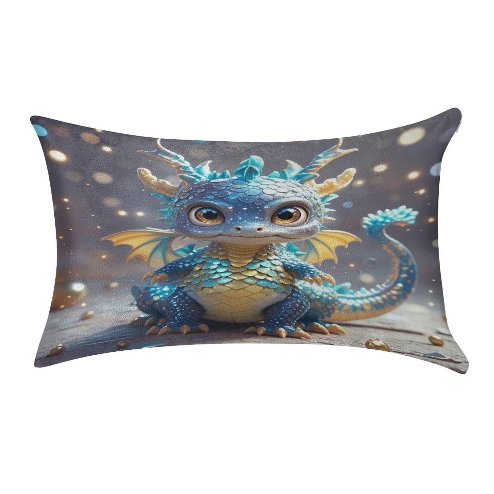 VstaDank Cute Dragon Pillow Covers Rectangular Cushion Case Cozy Decorative Throw Pillowcase Luxury Lumbar Pillow Shells with Zipper Soft Velvet Pillows Shams 12 X 20 in