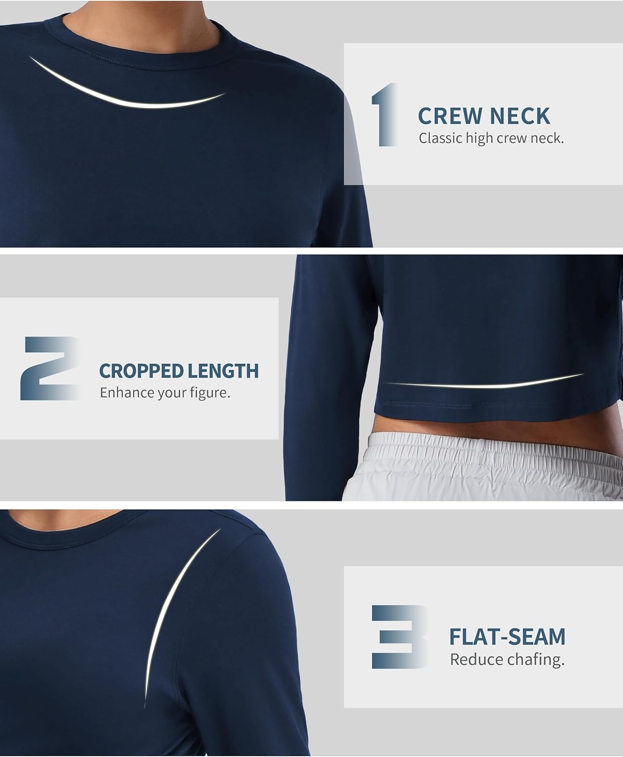 Pioneer Camp Long Sleeve Crop Tops for Women Cropped Workout Bamboo Viscose Shirts Loose Athletic Gym Yoga Running T-Shirts