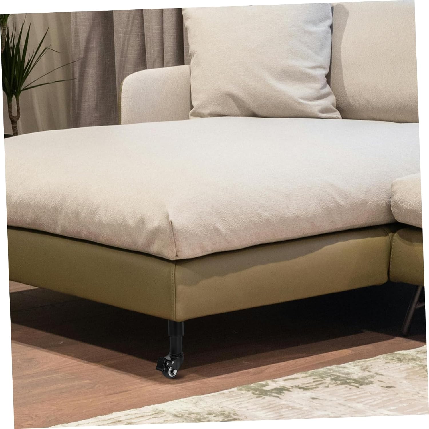 Mipcase 4pcs Adjustable Furniture Legs with Wheels Height Adjustable Legs for Sofa Dresser and Cabinet Sturdy Support and Smooth Rolling for Easy Movement