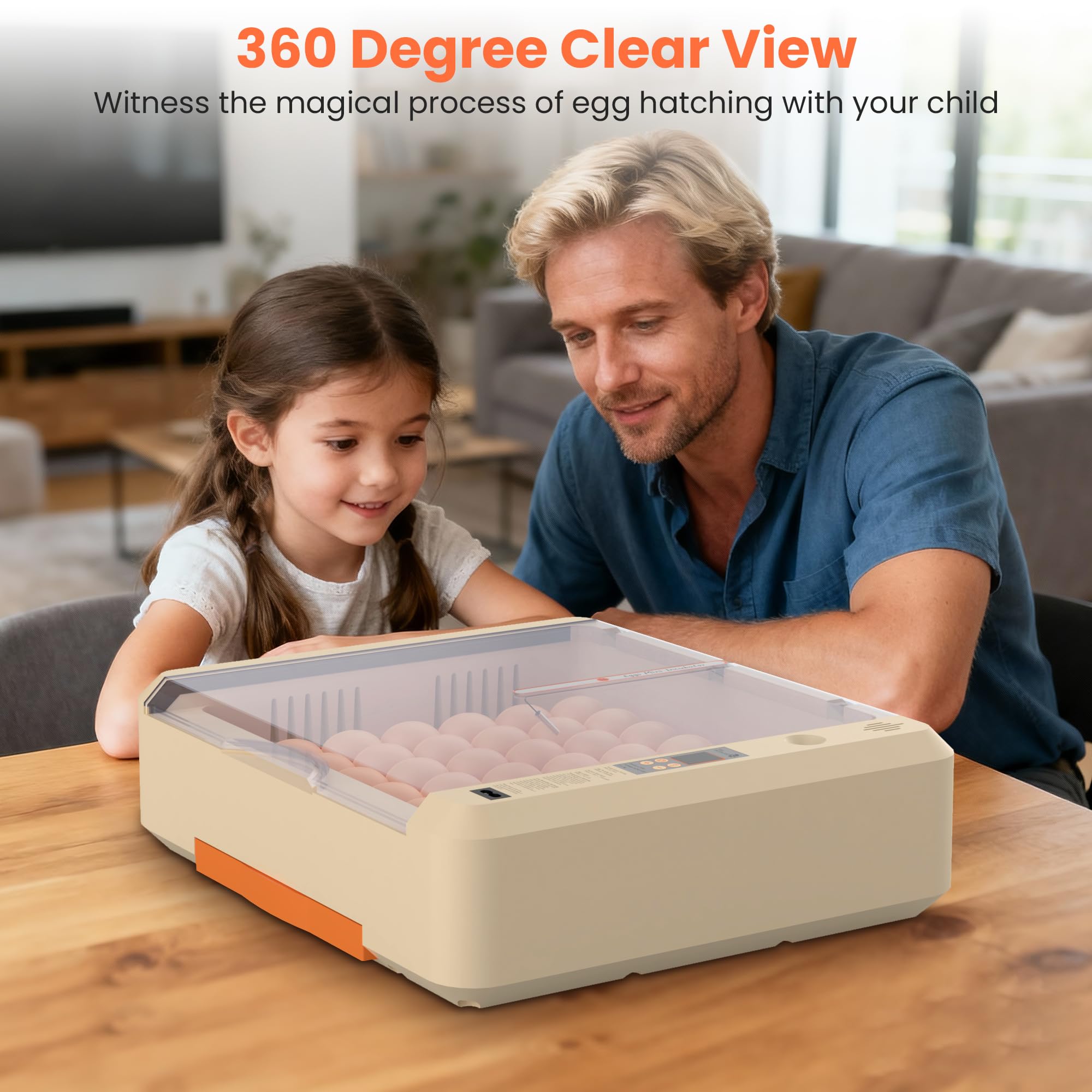 Incubadora de huevos 36-60 con giro automático de huevos y control de humedad, incubadora de huevos de gallina ajustable con pantalla digital, para incubar huevos, incluye huevos de codorniz