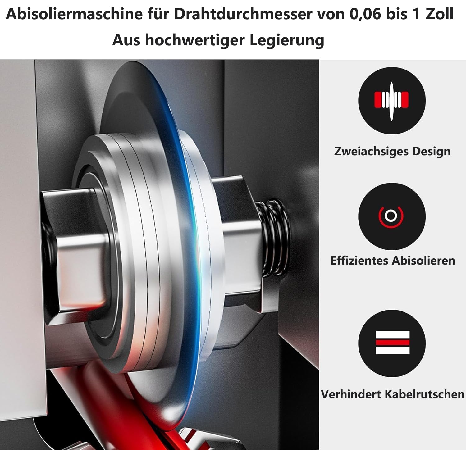 Kabelschälmaschine Elektrisch，Kabel Abisolierwerkzeug Abisolierdurchmesser 1-25 mm，Kabelabisoliermaschine mit Abnehmbarem Griff, Abisolierzange zum Recycling von KabelabfäLlen