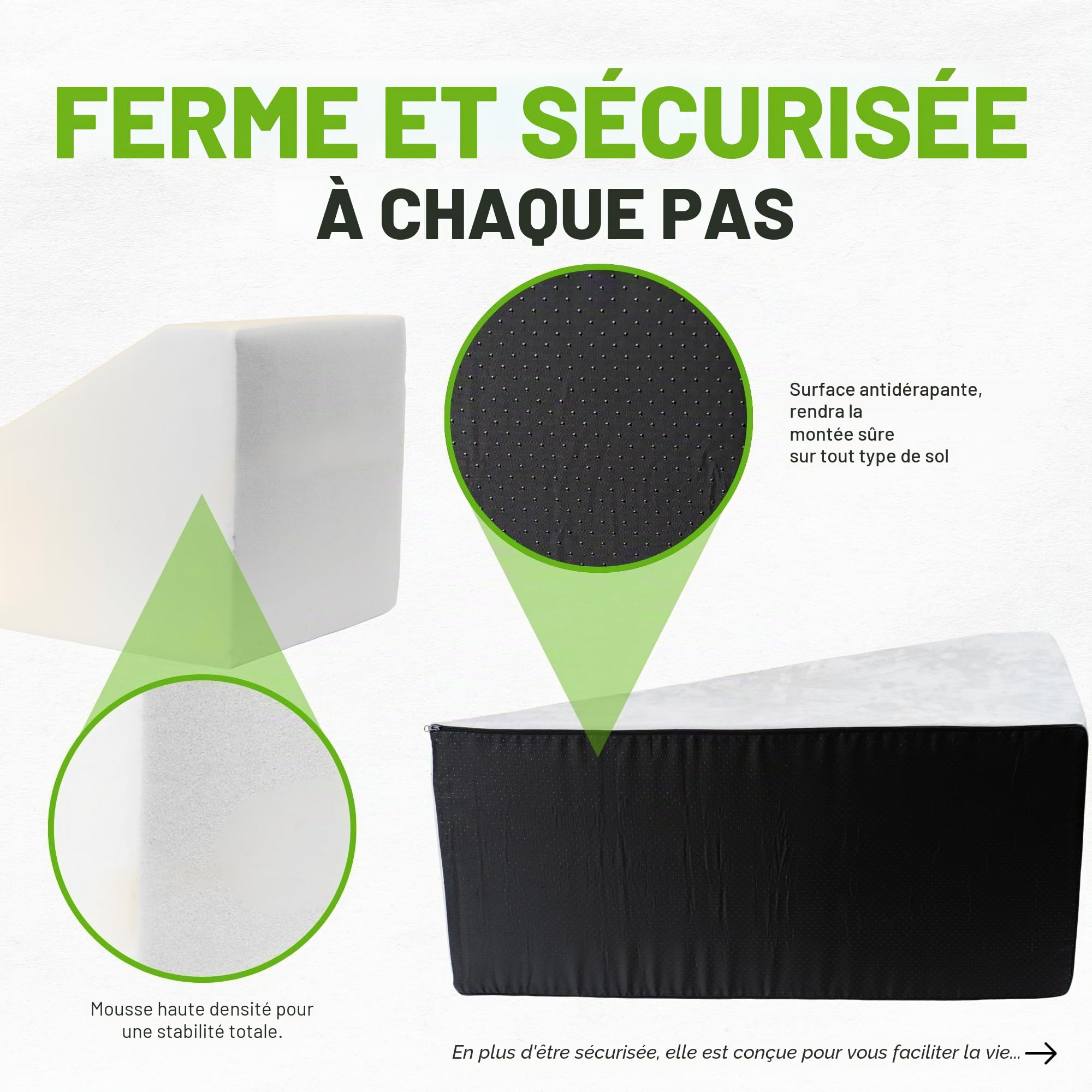 Rampe pour chiens (petits et grands) - L'aide quotidienne pour monter sur le canapé, le lit ou la voiture et éviter les blessures | Échelle antidérapante, housse lavable et brosse incluse | Supporte