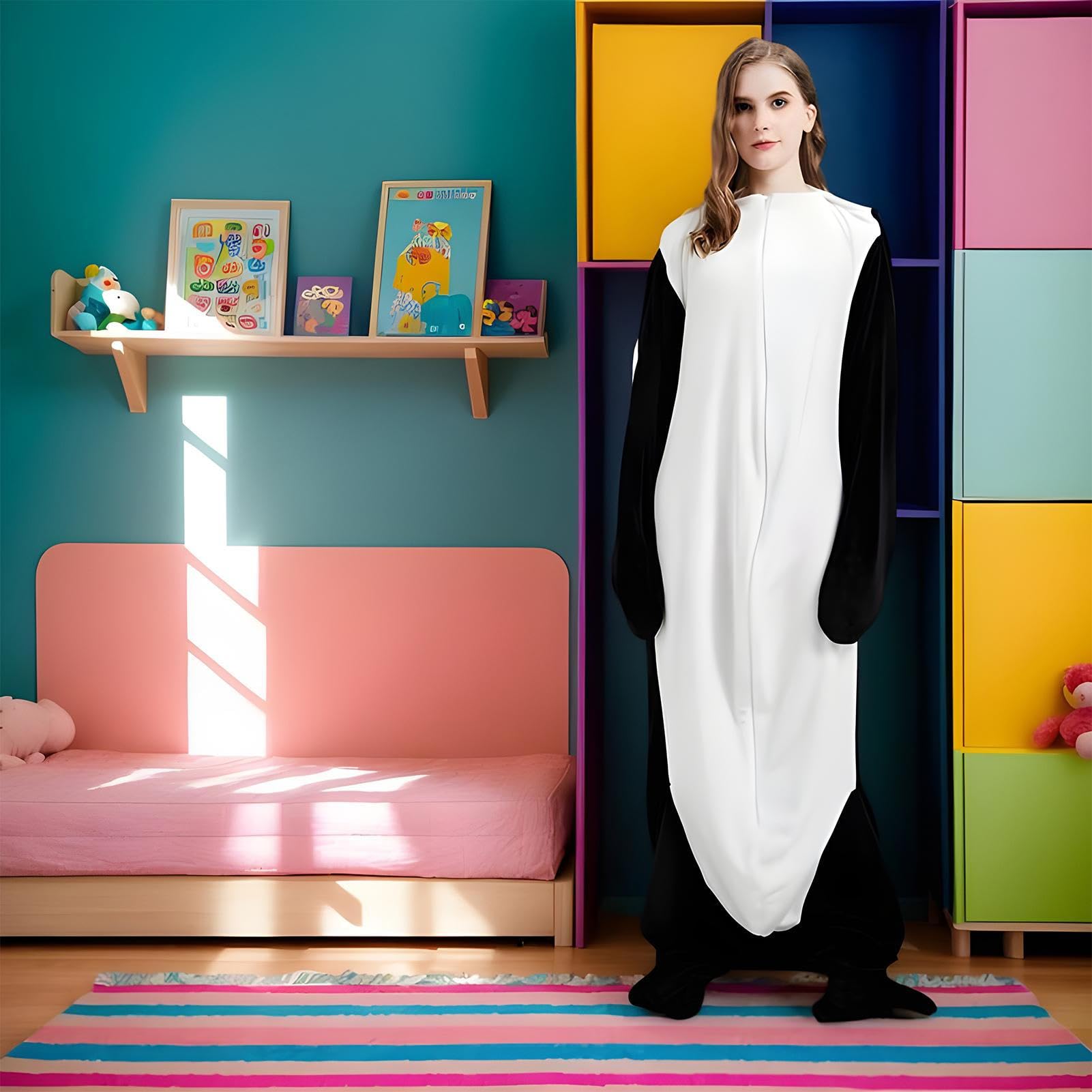 Générique Pigiama Pinguino - Tuta Un Pezzo Adorabile Costume Animale da Donna, Peluche Portatile Lunga Durata | Dormire Confortevole per Salone, Cosplay, Festa a Tema, Natale, Le