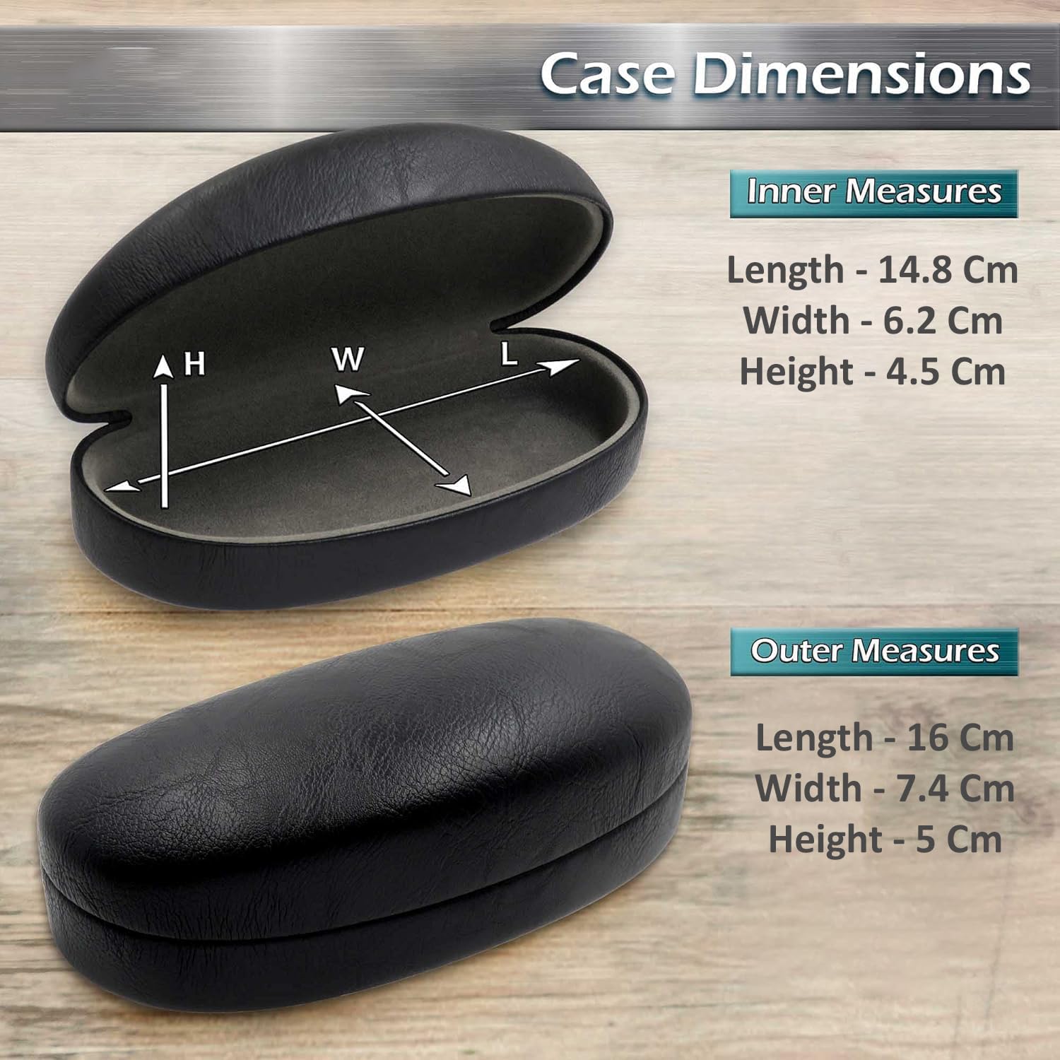 Styzere Hard Sunglasses Case with Cleaning Cloth and Pouch, Black 2
