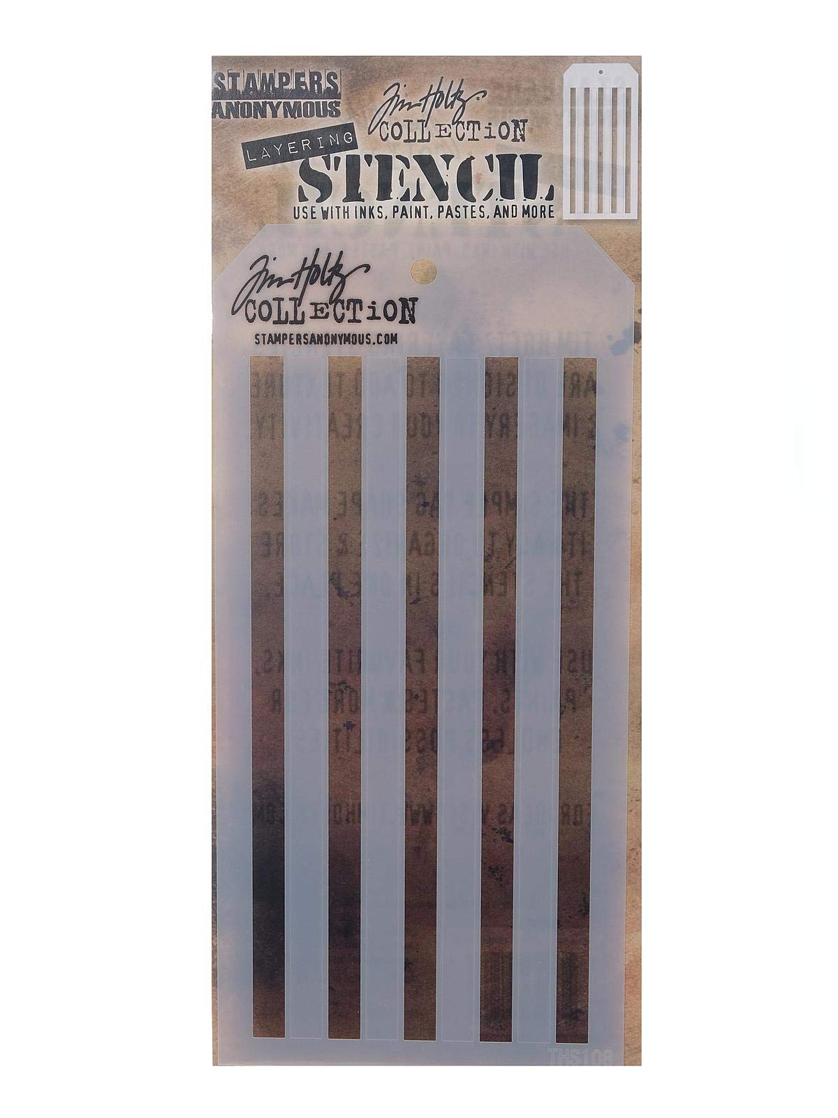 Stampers Anonymous Shifter Stripes Tim Holtz - Stampers Anon Layered Stencil Shftr Strp, Medium