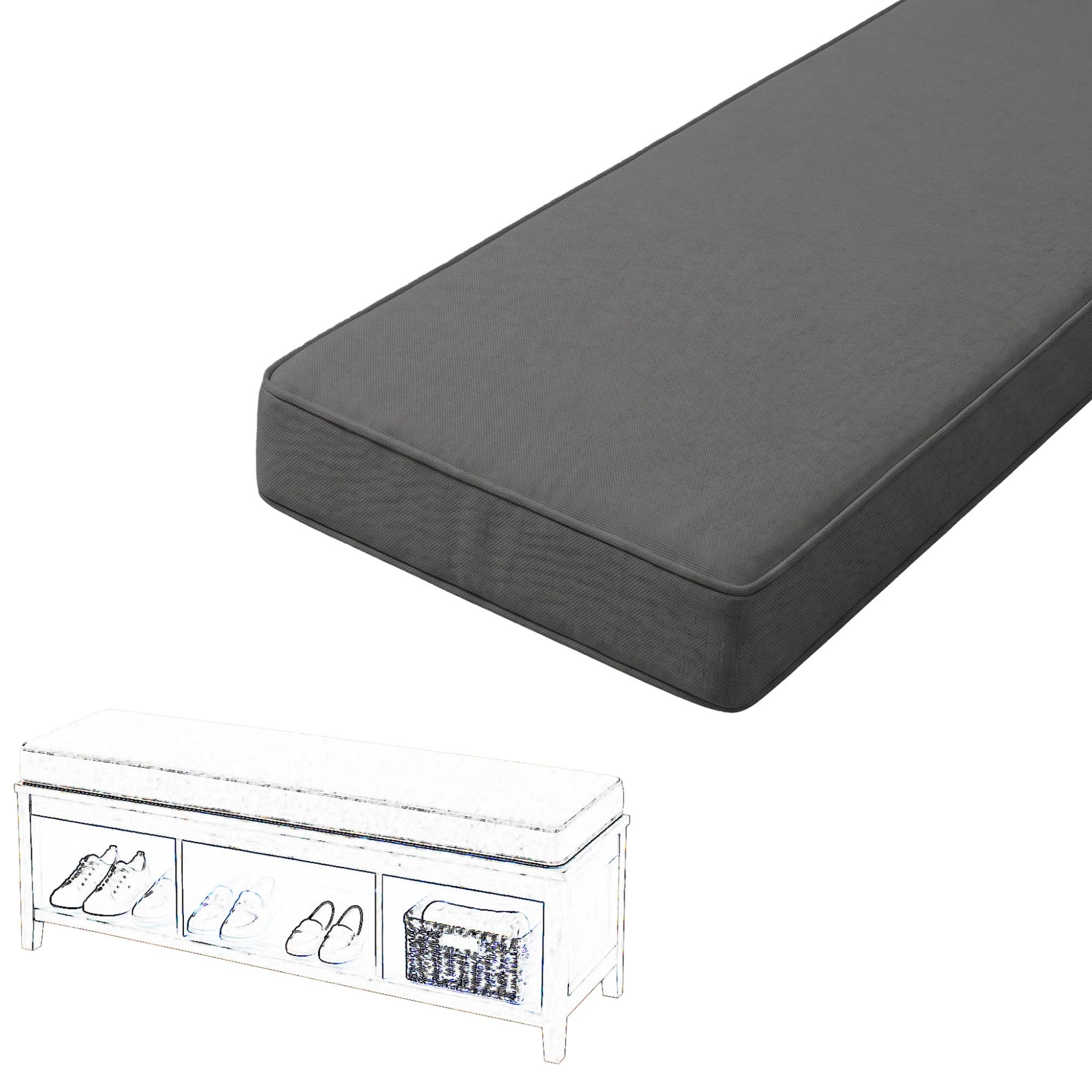 Bench Cushion Outdoor/Indoor Furniture 48/36/60/40 inch Shoe Seat Cushion
