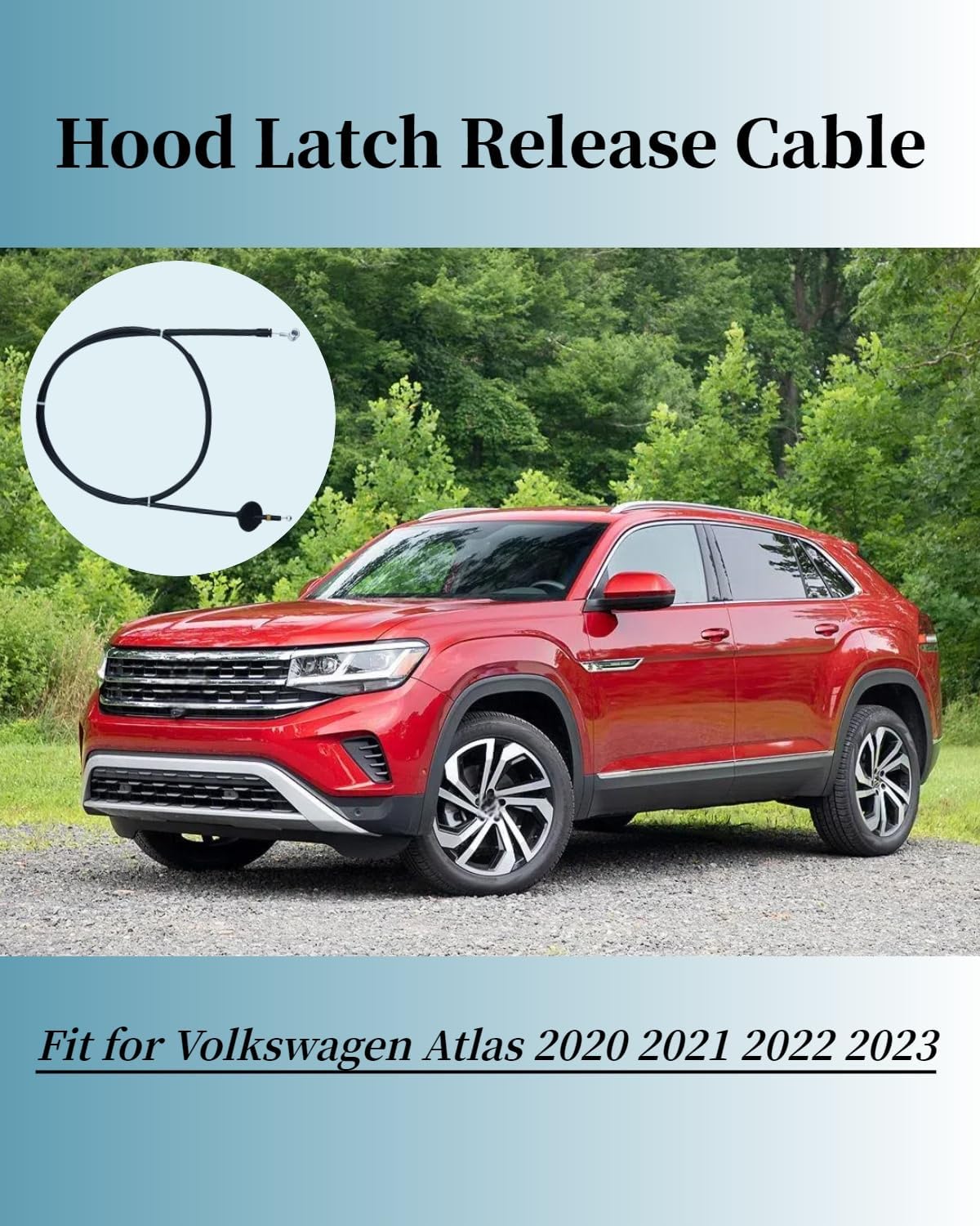 3CM823535 Hood Latch Release Cable Fit for Volkswagen Atlas 2020 2021 2022 2023 3CM-823-535