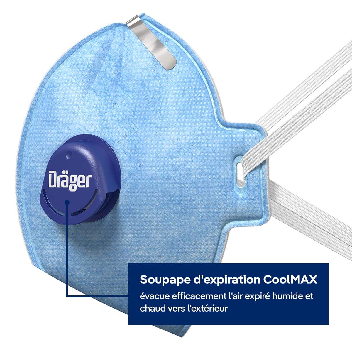 Dräger X-plore 1720 C V Masque FFP2 à valve - Lot de 10 | Masque jetable fabriqué en France pour bricolage, ponçage, chantier
