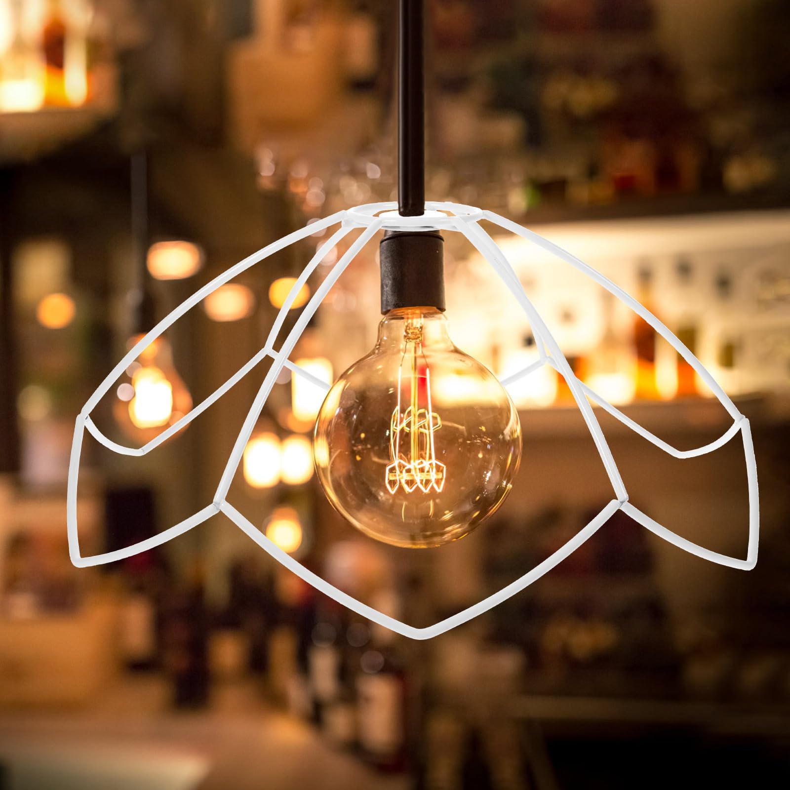 CRAFTHROU Lampenschirmgestell Praktisch und Multifunktional aus Metall Weiß für Selbstgemacht Tischlampe und Deckenleuchte für Zuhause und Büro