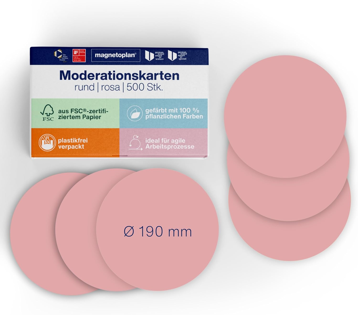 Communication Cards Round Blue Diameter Pink mm Pack of 500