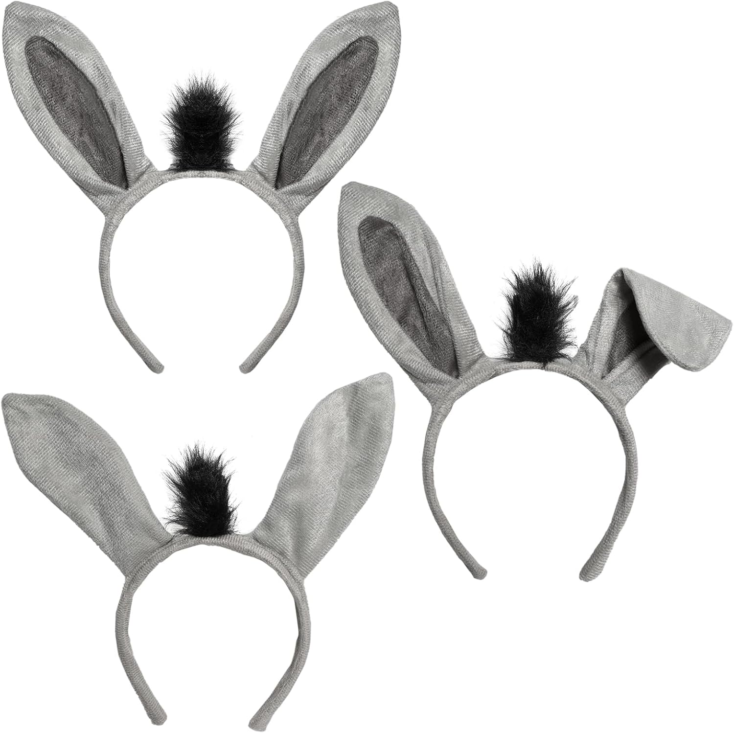 4 Pcs Donkey Costume Accessory Set Donkey Ears Headband Tail Nose Bow Tie Animal Fancy Costume Accessories for Halloween Cosplay Party - Image 7