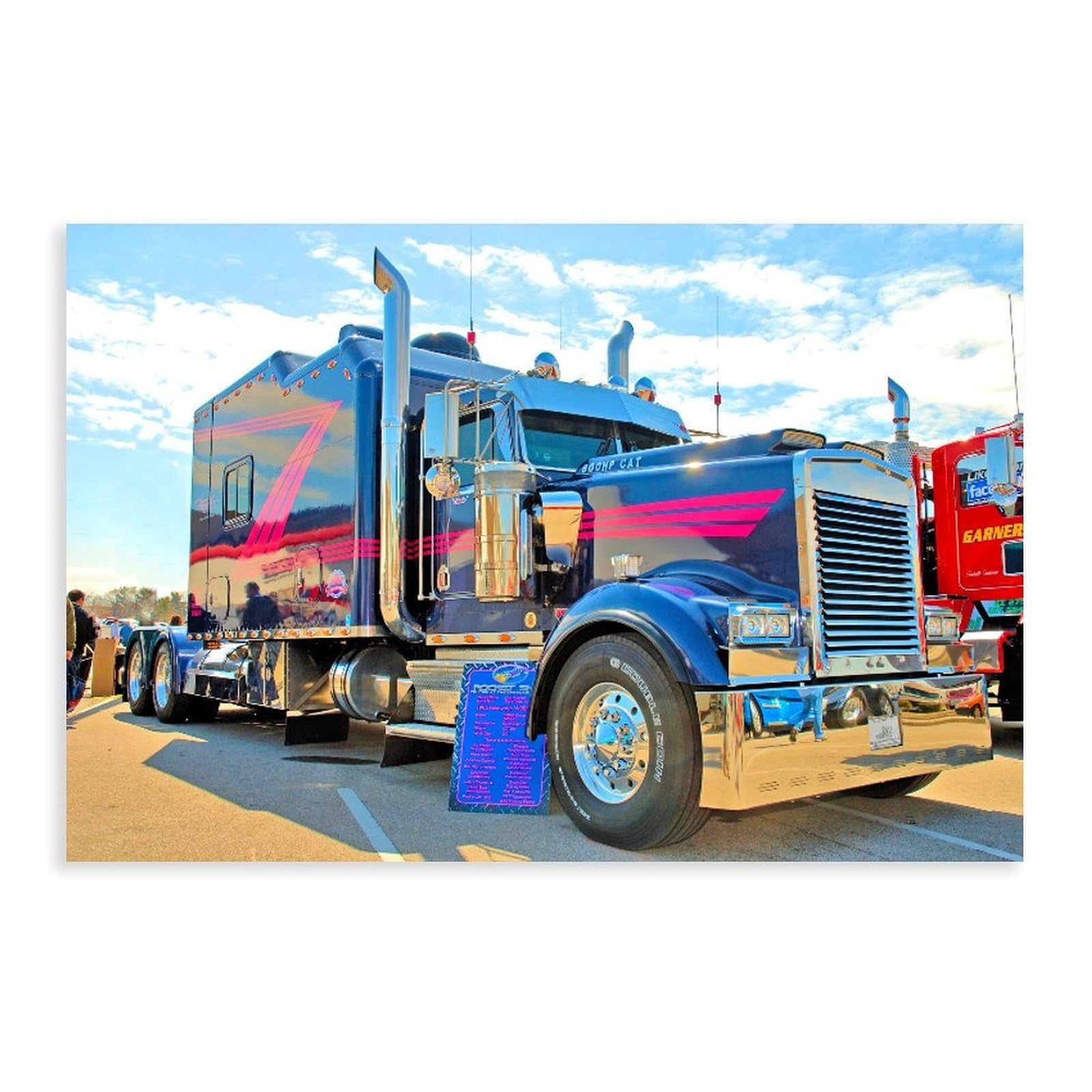 QNVJQKDSI American Truck (2) Canvas Poster Bedroom Decor Landscape Office Room Decor Gift 16" L X 24" W