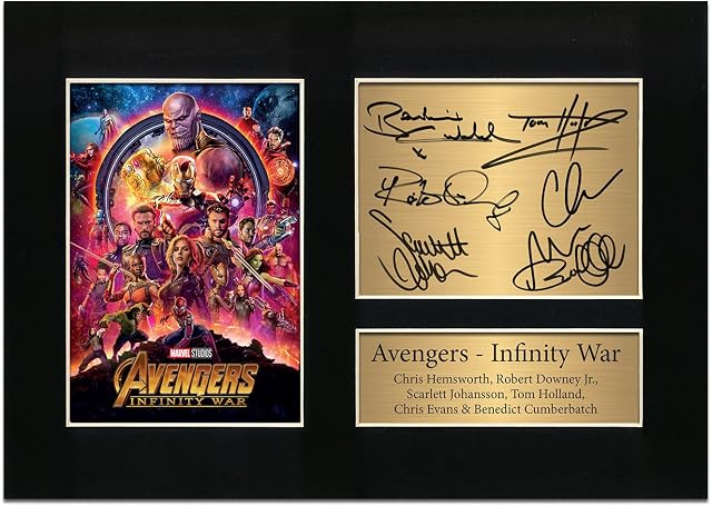 Zulu Image Avengers Infinity War Movie Poster Robert Downey Jr Chris Evans Chris Hemsworth Cast Signed | Autograph A4 Printed Photo Reproduction Print Picture Display No51