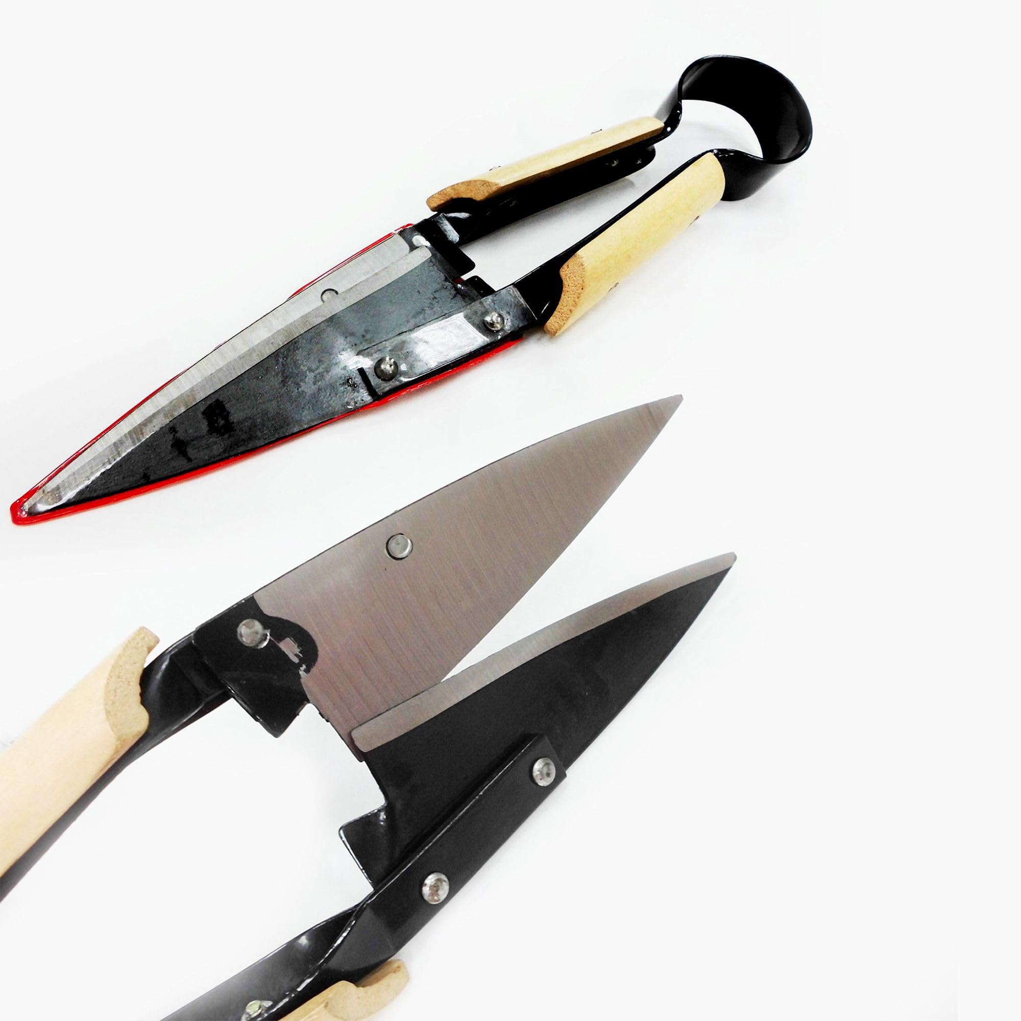 FISHTEC Ciseaux Cisaille Topiaire Tradition - Avec Etui - 33 cm - Sécateur de Jardin en Acier Inox et Manche revêtement Bois - Idéal pour tailler vos Fleurs, Buis, Bonsaï, Haies, Herbe
