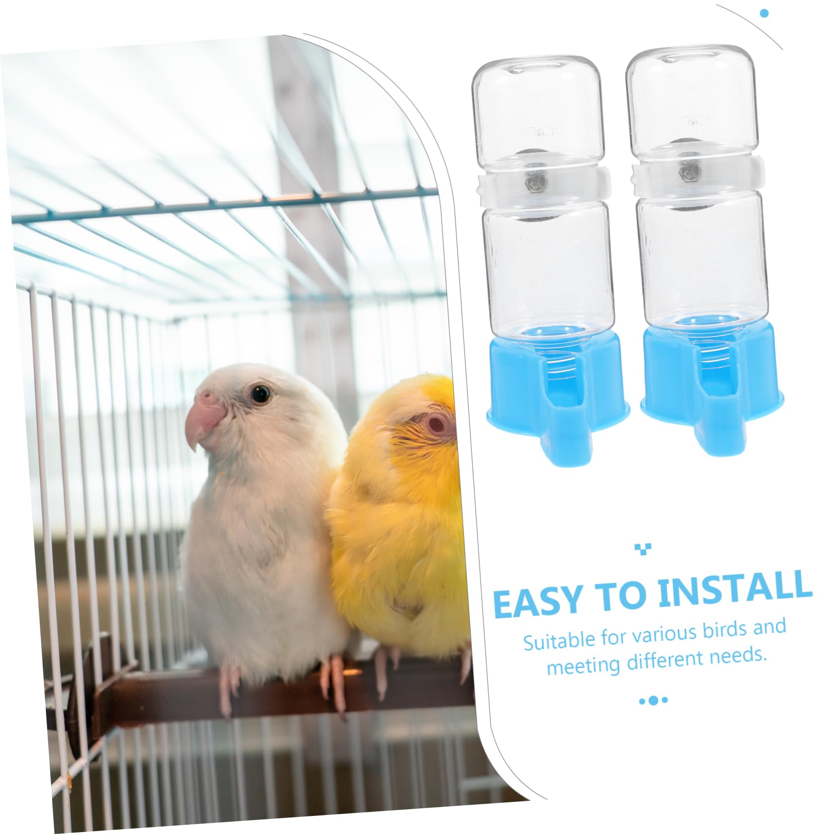 UKCOCO 10pezzi Distributore Per Abbeveratoio Per Pappagalli Capacità Facile Installare Accessorio Per Design Resistente e Decorativo
