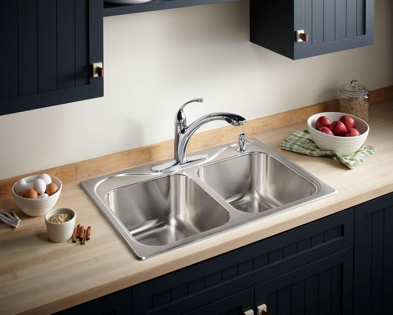 KOHLER K-10433-VS Forte Kitchen Faucet with Pull Down Sprayer, Vibrant Kitchen Sink Faucet in Vibrant Stainless Finish